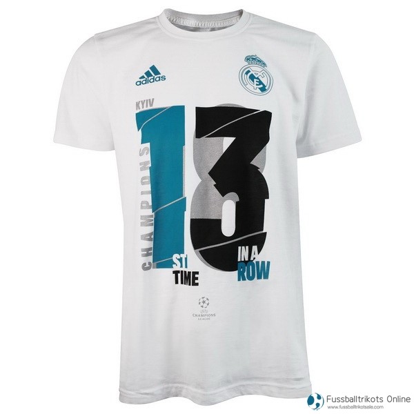 Real Madrid Trikot Champions 13 2017-18 Weiß Fussballtrikots Günstig